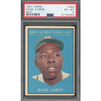 1961 Topps #484 Hank Aaron MVP PSA 6 *4360 (Reed Buy)