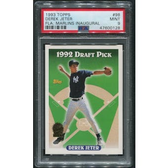 1993 Topps Baseball #98 Derek Jeter Inaugural Marlins Rookie PSA 9 (MINT)