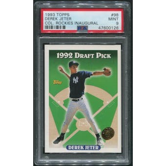 1993 Topps Baseball #98 Derek Jeter Inaugural Rockies Rookie PSA 9 (MINT)
