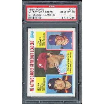 1984 Topps #707 NL Active Strikeout Leaders PSA 10 *1286 (Reed Buy)
