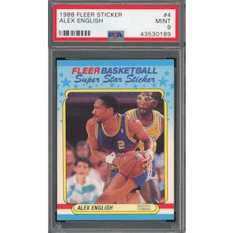 1988/89 Fleer Sticker #4 Alex English PSA 9 *0189 (Reed Buy)