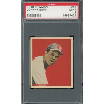 1949 Bowman #47 Johnny Sain PSA 9 *7421 (Reed Buy)