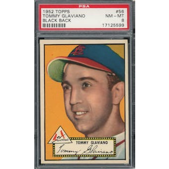 1952 Topps #56 Tommy Glaviano BB PSA 8 *5599 (Reed Buy)