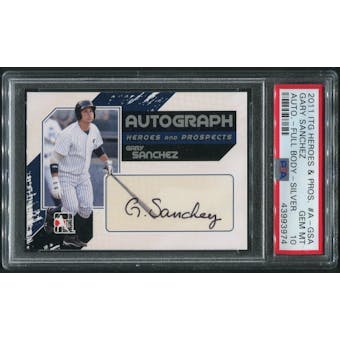 2011 ITG Heroes and Prospects #GSA Gary Sanchez Full Body Silver Rookie Auto PSA 10 (GEM MT)