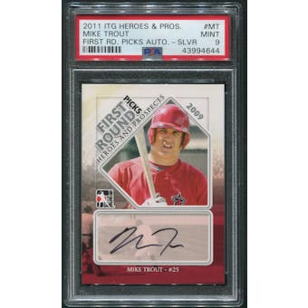2011 ITG Heroes and Prospects #MT Mike Trout First Round Picks Silver Rookie Auto PSA 9 (MINT)