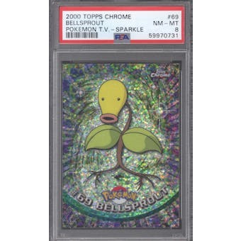Topps Chrome Pokemon Bellsprout #69 Sparkle-Chrome PSA 8 (Topps 2000) (Reed Buy)