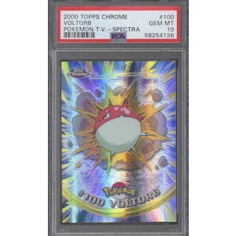 Topps Chrome Pokemon Voltorb #100 Spectra-Chrome PSA 10 (Topps 2000) (Reed Buy)