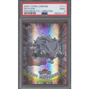 Topps Chrome Pokemon Rhyhorn #111 Spectra-Chrome PSA 9 (Topps 2000) (Reed Buy)