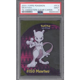 Topps TV Animation Pokemon Mewtwo #PC5 Clear Card PSA 9 (Topps 2000) (Reed Buy)