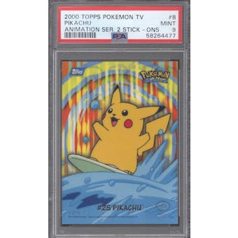 Topps TV Animation Pokemon Pikachu #8 Series 2 Stick-ons PSA 9 (Topps 2000) (Reed Buy)