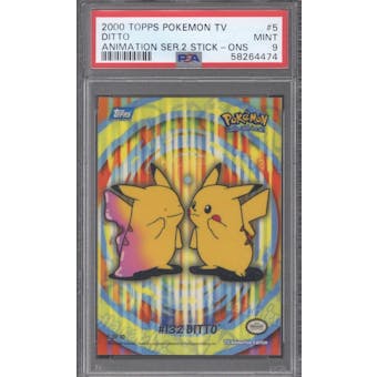 Topps TV Animation Pokemon Ditto #5 Series 2 Stick-ons PSA 9 (Topps 2000) (Reed Buy)