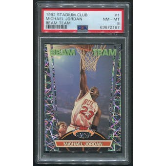 1992/93 Stadium Club Basketball #1 Michael Jordan Beam Team PSA 8 (NM-MT)