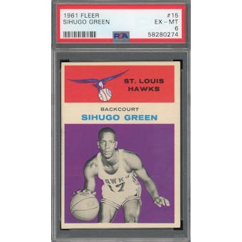 1961/62 Fleer #15 Sihugo Green PSA 6 *0274 (Reed Buy)