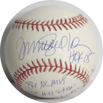 Ryne Sandberg Autographed MLB Selig Baseball (w/ mult insc) MLB/Tristar 5001601 (Reed Buy)