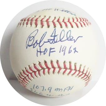 Bob Feller Autographed MLB Selig Baseball (HOF 1962 + stats) JSA D76496 (Reed Buy)