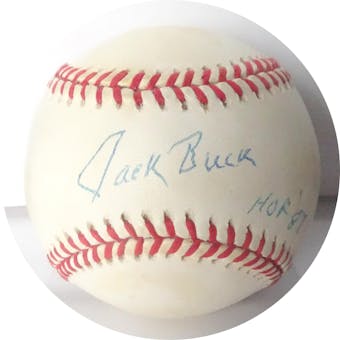 Jack Buck Autographed NL White Baseball (HOF 87) JSA E72821 (Reed Buy)