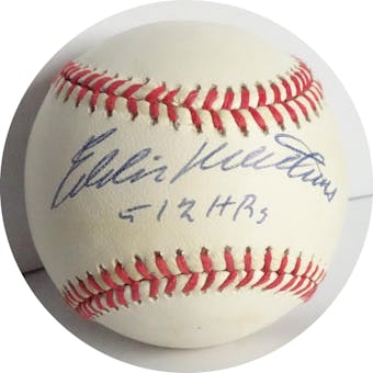 Eddie Mathews Autographed NL White Baseball (512 HRs) PSA F39080 (Reed Buy)