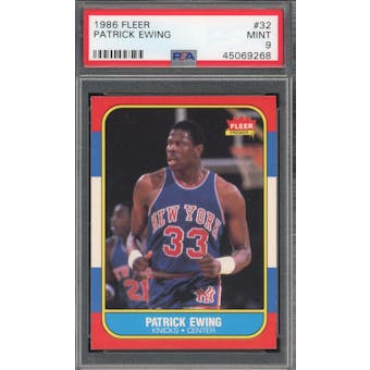 1986/87 Fleer #32 Patrick Ewing RC PSA 9 *9268 (Reed Buy)