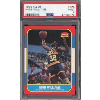 1986/87 Fleer #125 Herb Williams RC PSA 9 *6072 (Reed Buy)