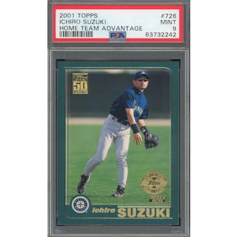 2001 Topps #726 Ichiro Suzuki Home Team Advantage PSA 9 *2242 (Reed Buy)