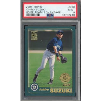 2001 Topps #726 Ichiro Suzuki Home Team Advantage PSA 9 *2243 (Reed Buy)