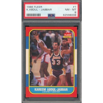 1986/87 Fleer #1 Kareem Abdul-Jabbar PSA 8 *8008 (Reed Buy)