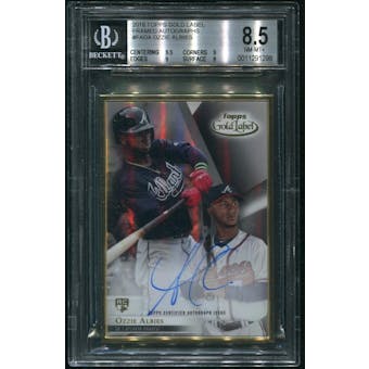 2018 Topps Gold Label #FAOA Ozzie Albies Framed Rookie Auto BGS 8.5 (NM-MT+)