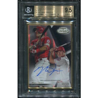 2018 Topps Gold Label #FAMT Mike Trout Framed Black Auto #05/15 BGS 9.5 (GEM MINT)