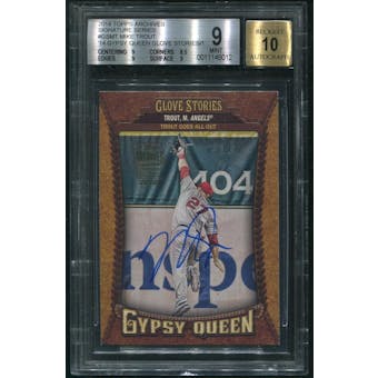 2018 Topps Archives Signature Series #GSMT Mike Trout '14 Gypsy Queen Auto #1/1 BGS 9 (MINT)
