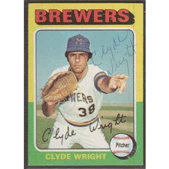 1975 Topps Baseball #408 Clyde Wright Signed in Person Auto