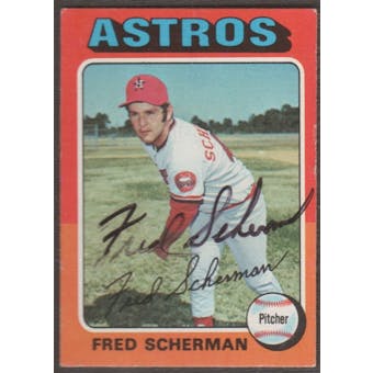 1975 Topps Baseball #525 Fred Scherman Signed in Person Auto (Black)