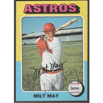 1975 Topps Baseball #279 Milt May Signed in Person Auto