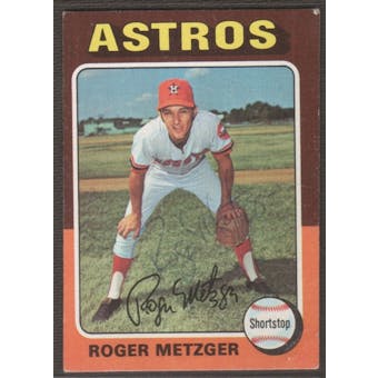 1975 Topps Baseball #541 Roger Metzger Signed in Person Auto