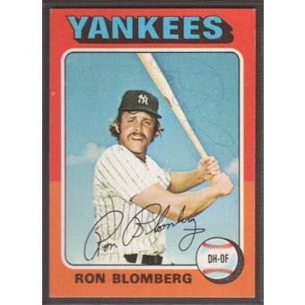 1975 Topps Baseball #68 Ron Blomberg Signed in Person Auto