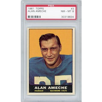 1961 Topps #3 Alan Ameche PSA 8 *9834 (Reed Buy)