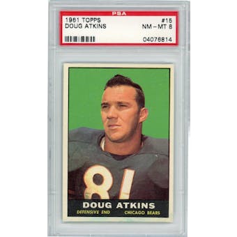 1961 Topps #15 Doug Atkins PSA 8 *6814 (Reed Buy)