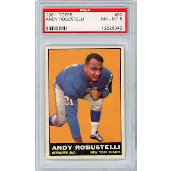 1961 Topps #90 Andy Robustelli PSA 8 *9042 (Reed Buy)