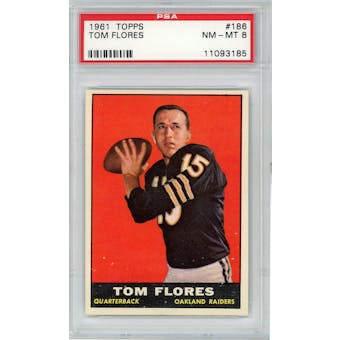 1961 Topps #186 Tom Flores RC PSA 8 *3185 (Reed Buy)