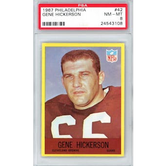 1967 Philadelphia #42 Gene Hickerson PSA 8 *3108 (Reed Buy)
