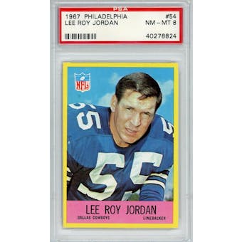 1967 Philadelphia #54 Lee Roy Jordan RC PSA 8 *8824 (Reed Buy)