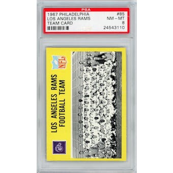1967 Philadelphia #85 Los Angeles Rams Team Card PSA 8 *3110 (Reed Buy)