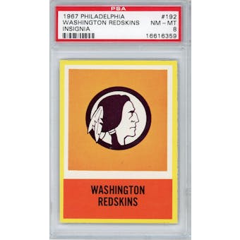 1967 Philadelphia #192 Washington Redskins Insignia PSA 8 *6359 (Reed Buy)