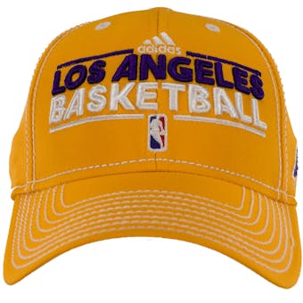 Los Angeles Lakers Adidas Gold Official Practice Fitted Hat (Adult L/XL)