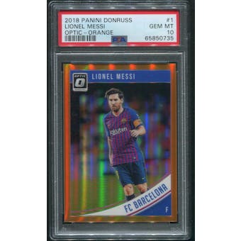 2018/19 Donruss Optic Soccer #1 Lionel Messi Orange #85/99 PSA 10 (GEM MT)
