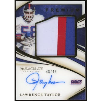 2020 Panini Immaculate Collection #PPALT Lawrence Taylor Jersey Patch Auto #/49 (Reed Buy)