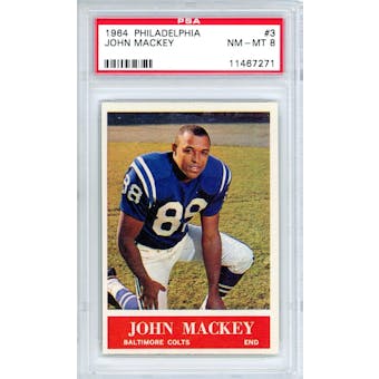 1964 Philadelphia #3 John Mackey RC PSA 8 *7271 (Reed Buy)