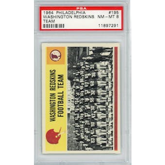 1964 Philadelphia #195 Washington Redskins Team PSA 8 *7291 (Reed Buy)
