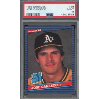 1986 Donruss #39 Jose Canseco RC PSA 9 *3529 (Reed Buy)