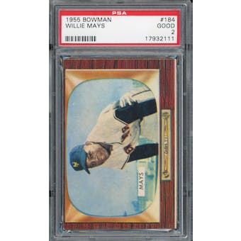 1955 Bowman #184 Willie Mays PSA 2 *2111 (Reed Buy)