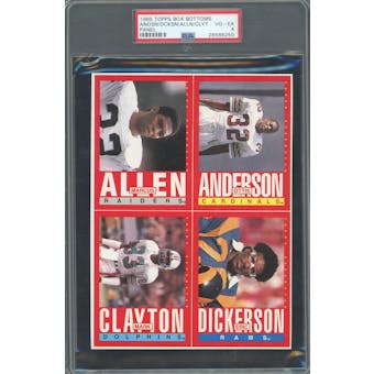 1985 Topps Box Bottoms Panel Anderson/Dickerson/Allen/Clayton PSA 4 *8250 (Reed Buy)